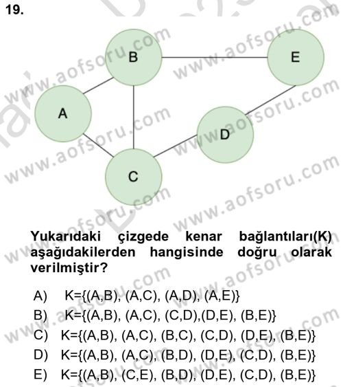 Algoritmalar Ve Programlama Dersi 2025 - 2026 Yılı (Final) Dönem Sonu Sınav Soruları 19. Soru