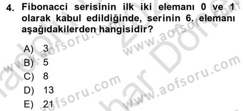 Algoritmalar Ve Programlama Dersi 2025 - 2026 Yılı (Final) Dönem Sonu Sınav Soruları 4. Soru