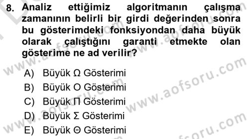 Algoritmalar Ve Programlama Dersi 2025 - 2026 Yılı (Final) Dönem Sonu Sınav Soruları 8. Soru