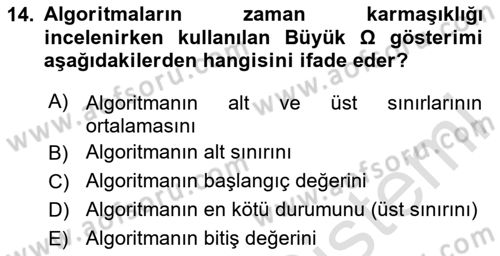 Algoritmalar Ve Programlama Dersi 2025 - 2026 Yılı Yaz Okulu Sınav Soruları 14. Soru