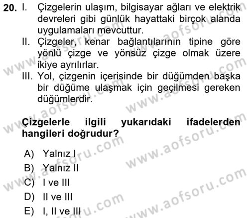 Algoritmalar Ve Programlama Dersi 2025 - 2026 Yılı Yaz Okulu Sınav Soruları 20. Soru