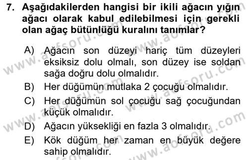 Algoritmalar Ve Programlama Dersi 2025 - 2026 Yılı Yaz Okulu Sınav Soruları 7. Soru