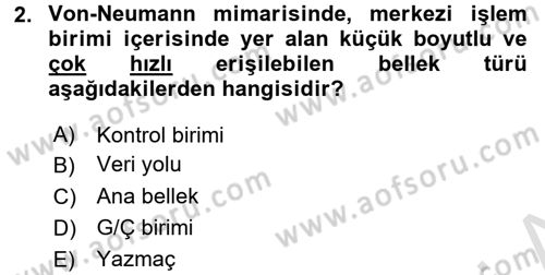 İşletim Sistemleri Dersi 2016 - 2017 Yılı (Vize) Ara Sınav Soruları 2. Soru