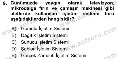 İşletim Sistemleri Dersi 2016 - 2017 Yılı (Vize) Ara Sınav Soruları 9. Soru