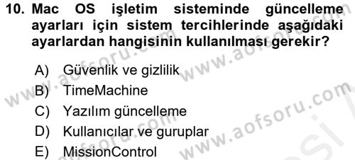 İşletim Sistemleri Dersi 2016 - 2017 Yılı (Final) Dönem Sonu Sınav Soruları 10. Soru