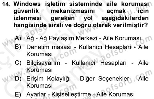 İşletim Sistemleri Dersi 2016 - 2017 Yılı (Final) Dönem Sonu Sınav Soruları 14. Soru