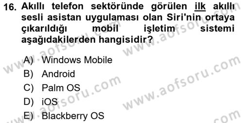 İşletim Sistemleri Dersi 2016 - 2017 Yılı (Final) Dönem Sonu Sınav Soruları 16. Soru