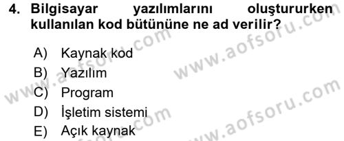 İşletim Sistemleri Dersi 2016 - 2017 Yılı (Final) Dönem Sonu Sınav Soruları 4. Soru