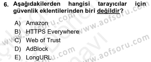 İşletim Sistemleri Dersi 2016 - 2017 Yılı (Final) Dönem Sonu Sınav Soruları 6. Soru