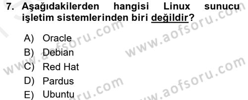 İşletim Sistemleri Dersi 2016 - 2017 Yılı (Final) Dönem Sonu Sınav Soruları 7. Soru