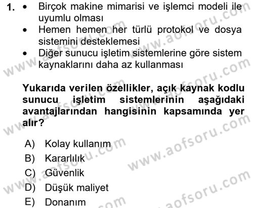 İşletim Sistemleri Dersi 2017 - 2018 Yılı (Final) Dönem Sonu Sınav Soruları 1. Soru