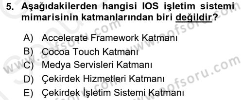 İşletim Sistemleri Dersi 2017 - 2018 Yılı (Final) Dönem Sonu Sınav Soruları 5. Soru
