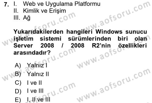 İşletim Sistemleri Dersi 2017 - 2018 Yılı (Final) Dönem Sonu Sınav Soruları 7. Soru