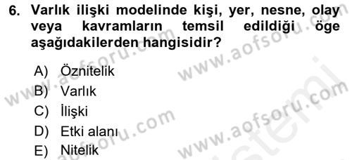 Veritabanı Sistemleri Dersi 2018 - 2019 Yılı (Vize) Ara Sınav Soruları 6. Soru