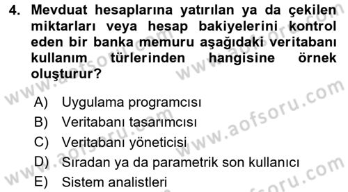 Veritabanı Sistemleri Dersi 2023 - 2024 Yılı (Vize) Ara Sınav Soruları 4. Soru