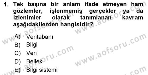Veritabanı Sistemleri Dersi 2023 - 2024 Yılı (Final) Dönem Sonu Sınav Soruları 1. Soru