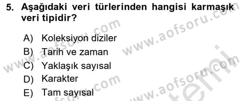 Veritabanı Sistemleri Dersi 2023 - 2024 Yılı Yaz Okulu Sınav Soruları 5. Soru
