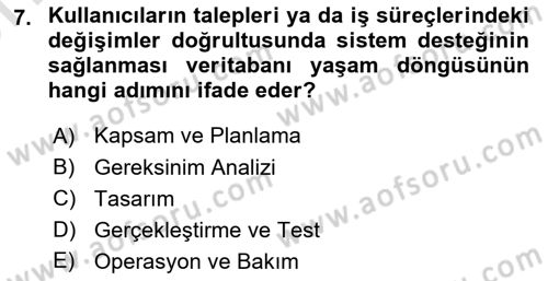 Veritabanı Sistemleri Dersi 2024 - 2025 Yılı (Vize) Ara Sınav Soruları 7. Soru