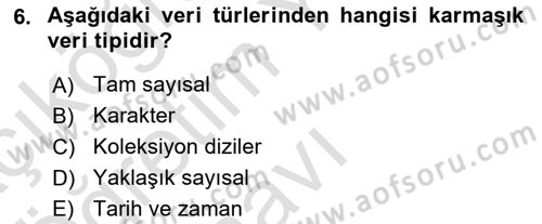 Veritabanı Sistemleri Dersi 2025 - 2026 Yılı Yaz Okulu Sınav Soruları 6. Soru