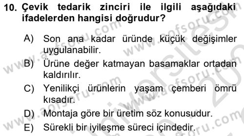Bilişim Sistemleri Dersi 2019 - 2020 Yılı Yaz Okulu Sınav Soruları 10. Soru
