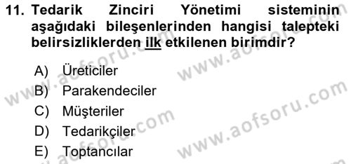 Bilişim Sistemleri Dersi 2020 - 2021 Yılı Yaz Okulu Sınav Soruları 11. Soru