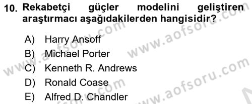 Bilişim Sistemleri Dersi Ara Sınavı Deneme Sınav Soruları 10. Soru