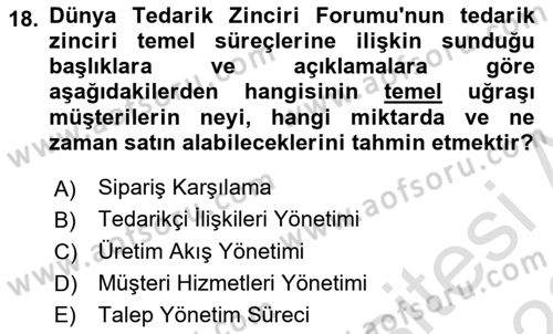 Bilişim Sistemleri Dersi Ara Sınavı Deneme Sınav Soruları 18. Soru