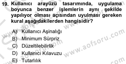 Bilişim Sistemleri Dersi 2021 - 2022 Yılı (Final) Dönem Sonu Sınav Soruları 19. Soru