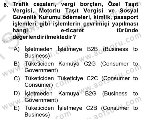 Bilişim Sistemleri Dersi 2021 - 2022 Yılı (Final) Dönem Sonu Sınav Soruları 6. Soru