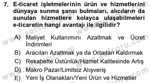 Bilişim Sistemleri Dersi 2021 - 2022 Yılı (Final) Dönem Sonu Sınav Soruları 7. Soru