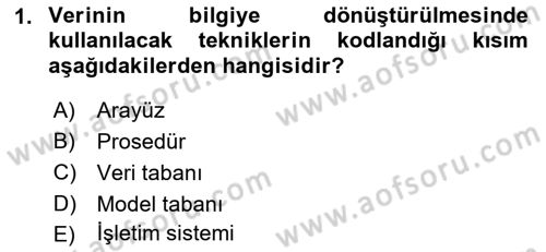 Bilişim Sistemleri Dersi 2021 - 2022 Yılı Yaz Okulu Sınav Soruları 1. Soru