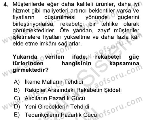 Bilişim Sistemleri Dersi 2021 - 2022 Yılı Yaz Okulu Sınav Soruları 4. Soru