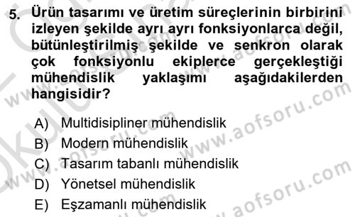 Bilişim Sistemleri Dersi 2021 - 2022 Yılı Yaz Okulu Sınav Soruları 5. Soru