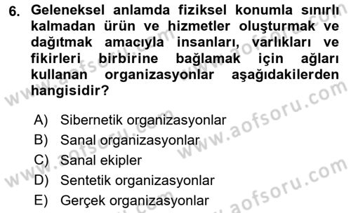Bilişim Sistemleri Dersi 2021 - 2022 Yılı Yaz Okulu Sınav Soruları 6. Soru