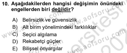 Bilişim Sistemleri Dersi Ara Sınavı Deneme Sınav Soruları 10. Soru