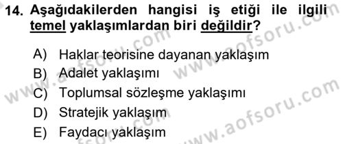 Bilişim Sistemleri Dersi Ara Sınavı Deneme Sınav Soruları 14. Soru