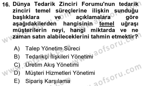 Bilişim Sistemleri Dersi Ara Sınavı Deneme Sınav Soruları 16. Soru