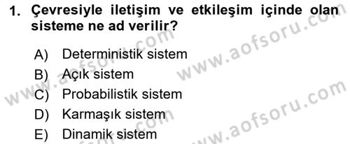 Bilişim Sistemleri Dersi 2022 - 2023 Yılı (Final) Dönem Sonu Sınav Soruları 1. Soru