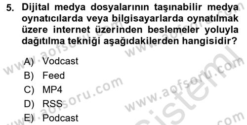 Bilişim Sistemleri Dersi 2022 - 2023 Yılı (Final) Dönem Sonu Sınav Soruları 5. Soru
