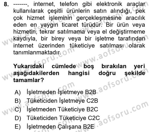 Bilişim Sistemleri Dersi 2022 - 2023 Yılı (Final) Dönem Sonu Sınav Soruları 8. Soru