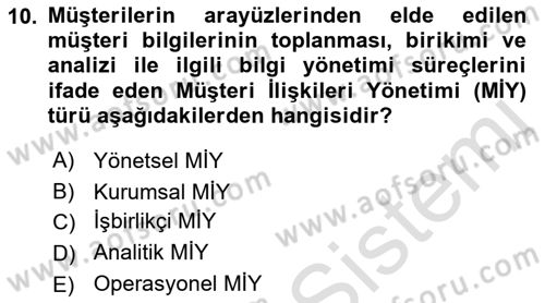 Bilişim Sistemleri Dersi 2022 - 2023 Yılı Yaz Okulu Sınav Soruları 10. Soru