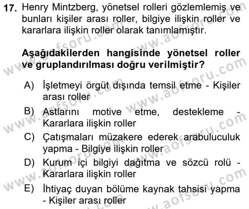 Bilişim Sistemleri Dersi 2022 - 2023 Yılı Yaz Okulu Sınav Soruları 17. Soru