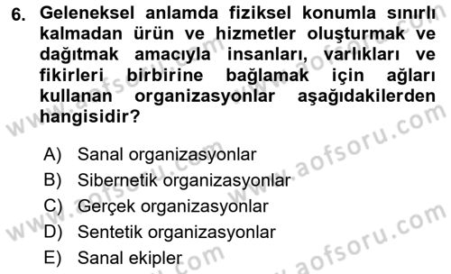 Bilişim Sistemleri Dersi 2022 - 2023 Yılı Yaz Okulu Sınav Soruları 6. Soru