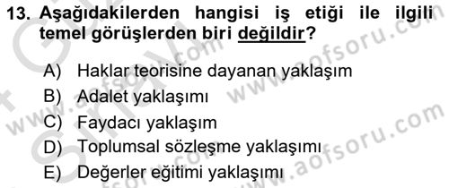 Bilişim Sistemleri Dersi Ara Sınavı Deneme Sınav Soruları 13. Soru