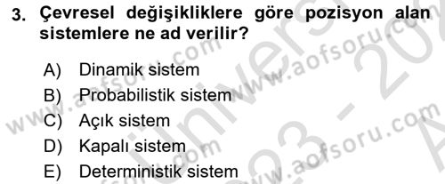 Bilişim Sistemleri Dersi Ara Sınavı Deneme Sınav Soruları 3. Soru