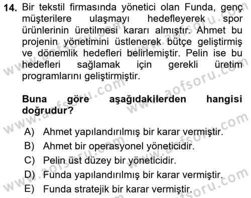 Bilişim Sistemleri Dersi 2023 - 2024 Yılı (Final) Dönem Sonu Sınav Soruları 14. Soru