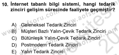 Bilişim Sistemleri Dersi 2023 - 2024 Yılı Yaz Okulu Sınav Soruları 10. Soru