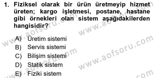 Bilişim Sistemleri Dersi 2024 - 2025 Yılı (Vize) Ara Sınavı 1. Soru