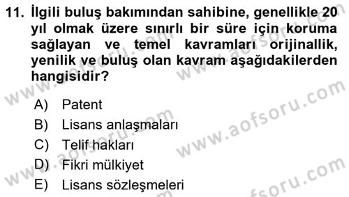 Bilişim Sistemleri Dersi 2024 - 2025 Yılı (Vize) Ara Sınavı 11. Soru