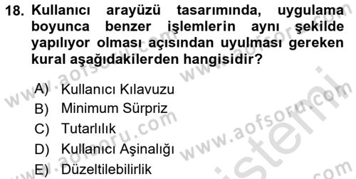 Bilişim Sistemleri Dersi 2024 - 2025 Yılı (Final) Dönem Sonu Sınav Soruları 18. Soru